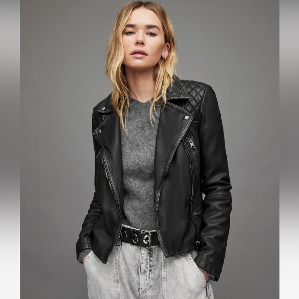 All saints cargo leather jacket